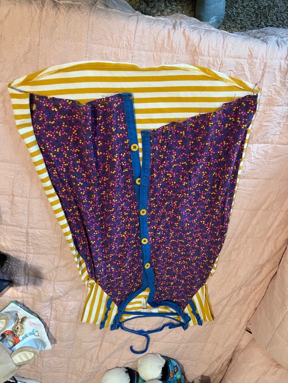 Matilda Jane Purple Floral & Yellow Stripe Tank Top